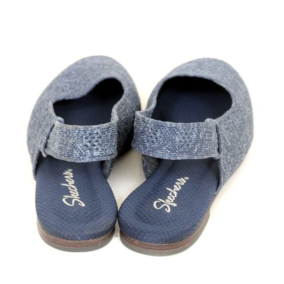 Skechers Cleo Snip - Sweet Time Blue Crochet Slingback Flat Sandals Women's 8 - Picture 3 of 6